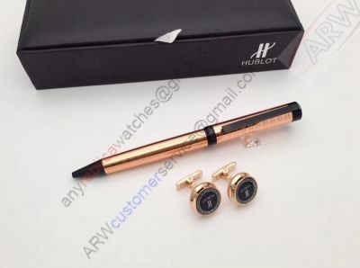 AAA Grade Hublot Replica Cufflinks and Ballpoint Pen Set 